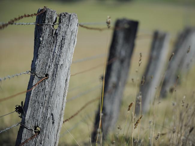 Generic pictures of a wooden / timber / hardwood farm fence near to Camden NSW Australia