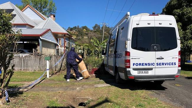 Forensics at an East Lismore home after Ms Lewis tragic death.