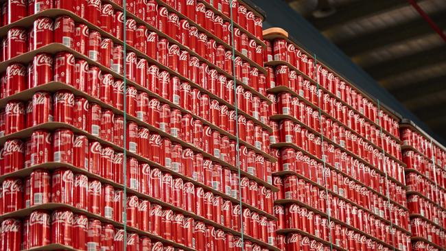 Empty Coca-cola cans before filling.