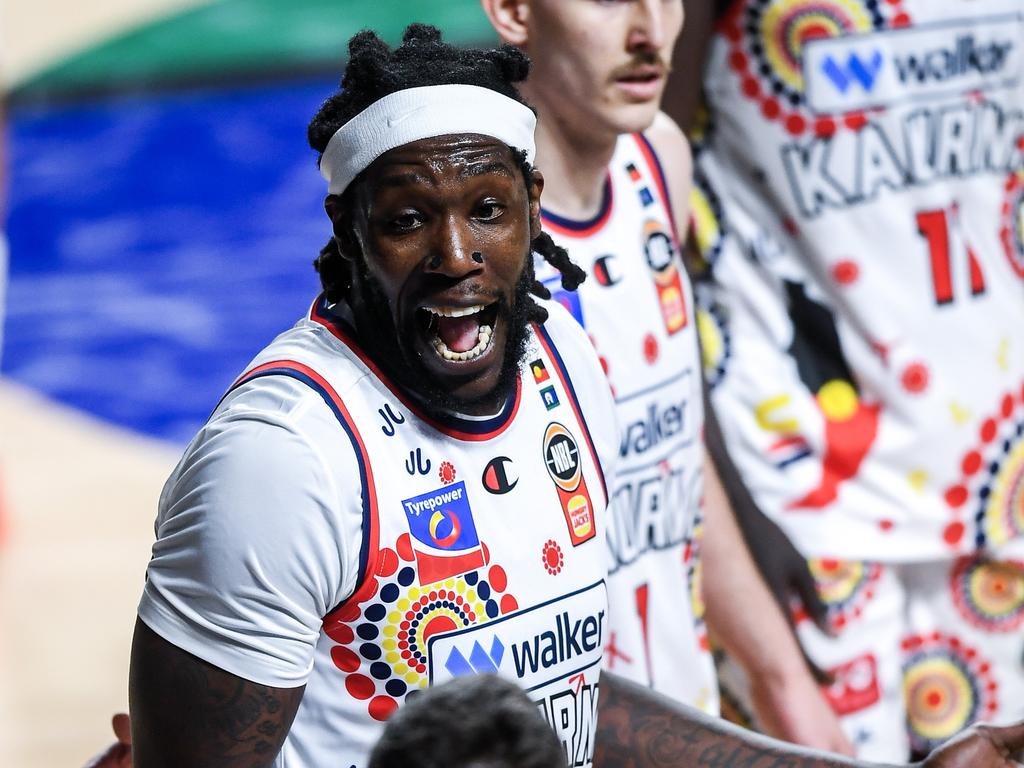 Montrezl Harrell put up an impressive stat line of 35 points, 16 rebounds and five huge blocks. Picture: Getty Images