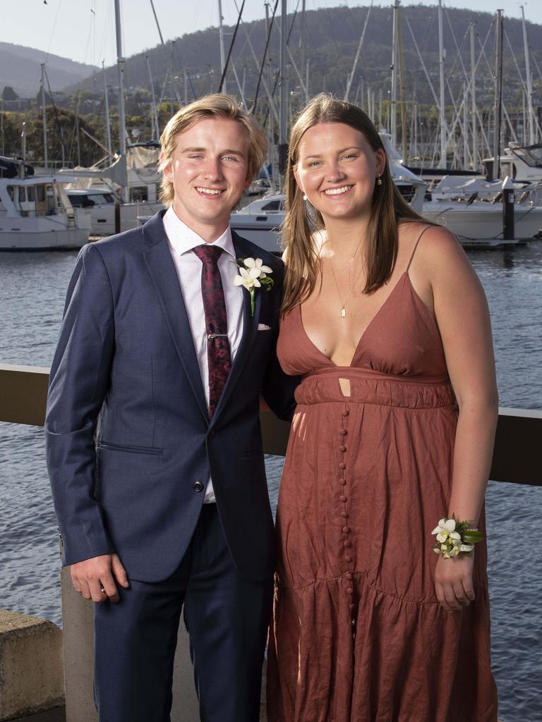 Charlie Parnham and Maya Prescott at St Michael's Collegiate School leavers dinner at Wrest Point. Picture: Chris Kidd