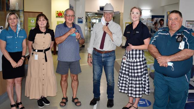 Members of the Ingham Health Service Community Advisory Network meeting with Kennedy MP Bob Katter at Ingham Hospital, which does not have a CT scanner. Picture: Cameron Bates