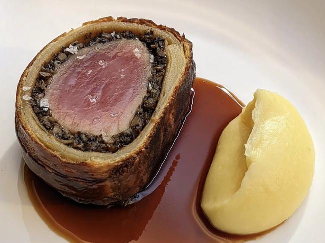 Josh Niland's Yellowfin Tuna Wellington, mash and tuna bone gravy. Picture: Supplied