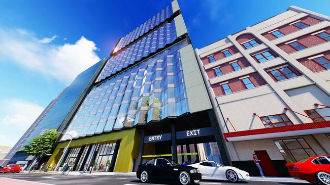 Kyren Group has lodged plans for a $60 million, 21-storey office building at 52-56 Franklin Street. The project will include 21,000 sqm of office space and ground floor retail. Picture: Brown Falconer