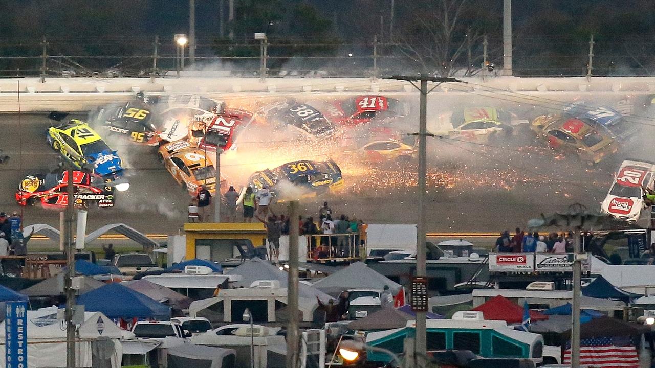 Several car crash during the Daytona 500 with just nine laps remaining.