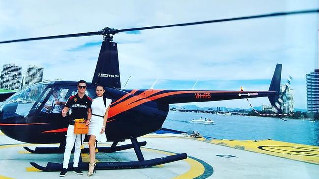 Tyson Scholz (pictured with partner Sophie Lee Anderson) frequently shows off his lavish lifestyle on social media. Picture: Instagram