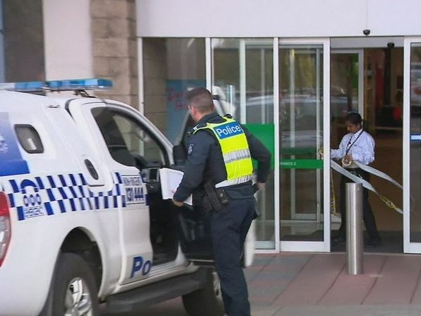 Police at the Airport West where worker Joeanne Cassar was stabbed. Picture: 9 News