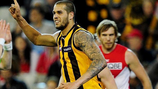 Lance Franklin kicked 6.6 to down the Swans in 2011. Picture: Colleen Petch 