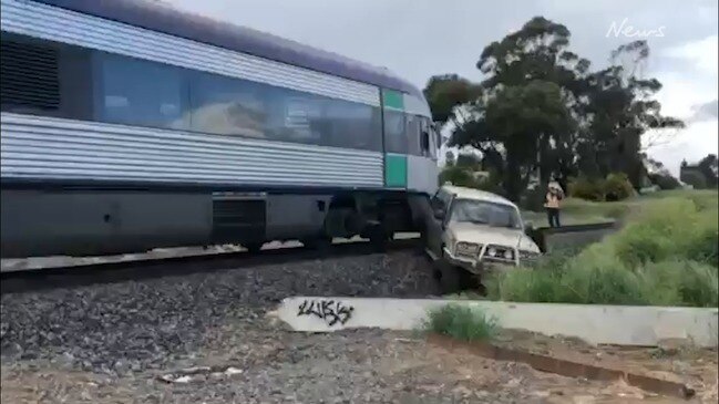 Train and vehicle collide