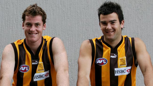 Jarryd Roughead and Jordan Lewis in 2005.