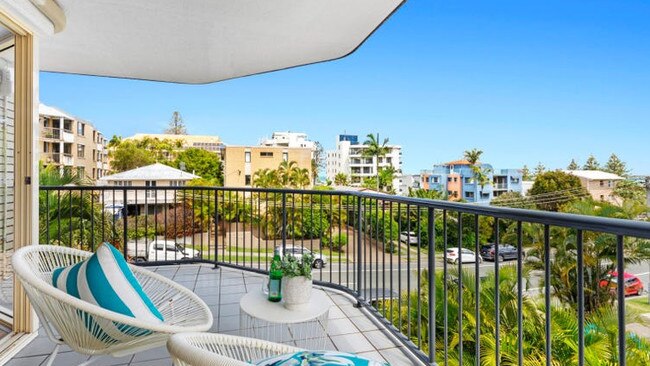 This two-bedroom unit at 60 Lower Gay Tce, Caloundra, is on the market for offers over $589,000.
