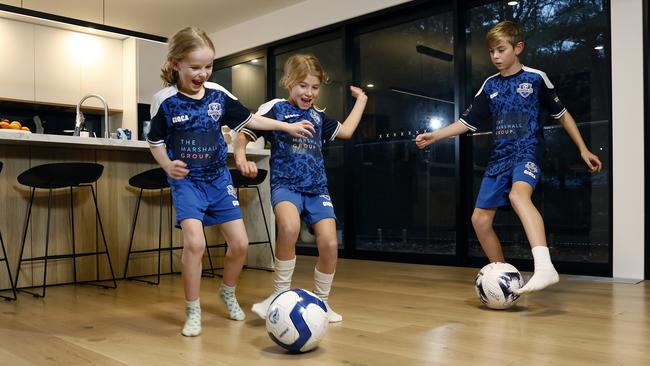 Romy, Adelaide and Hugo have had to hone their skills indoors. Picture: Richard Dobson