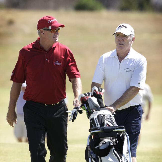 (L-R) Dean Jones and Allan Border were regular golfing parters.