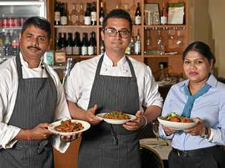 BIG FEAST: Promod Kumar, Aman Sharma and Nilloo Di Silva of Memories of India ahead of their restaurant's first birthday. Picture: Cordell Richardson