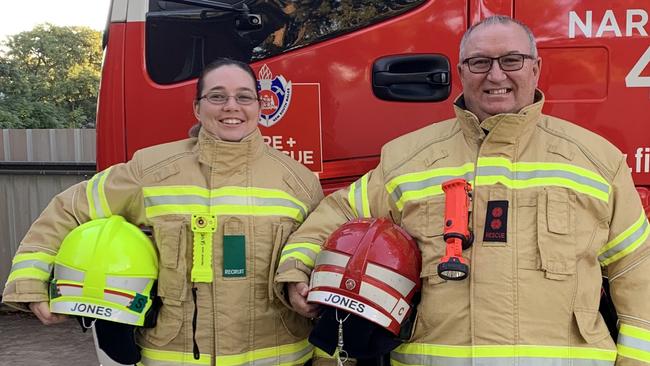 Skye and Ewen Jones at Narromine Fire Station 401.