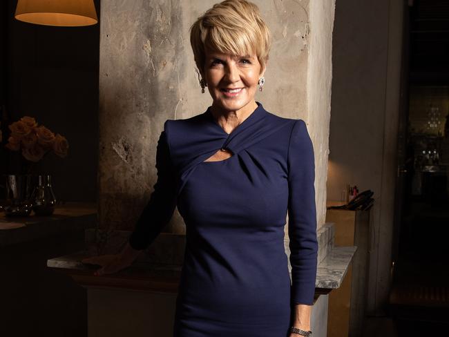 Former foreign affairs minister Julie Bishop is selective in how she uses her power since leaving politics. Picture: Mark Metcalfe