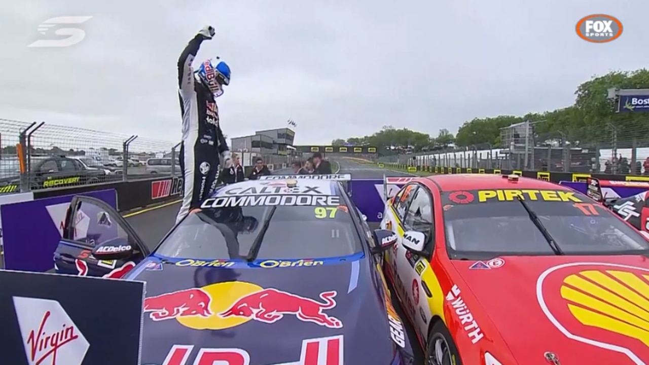 Shane van Gisbergen blocked Scott McLaughin into his car after winning.