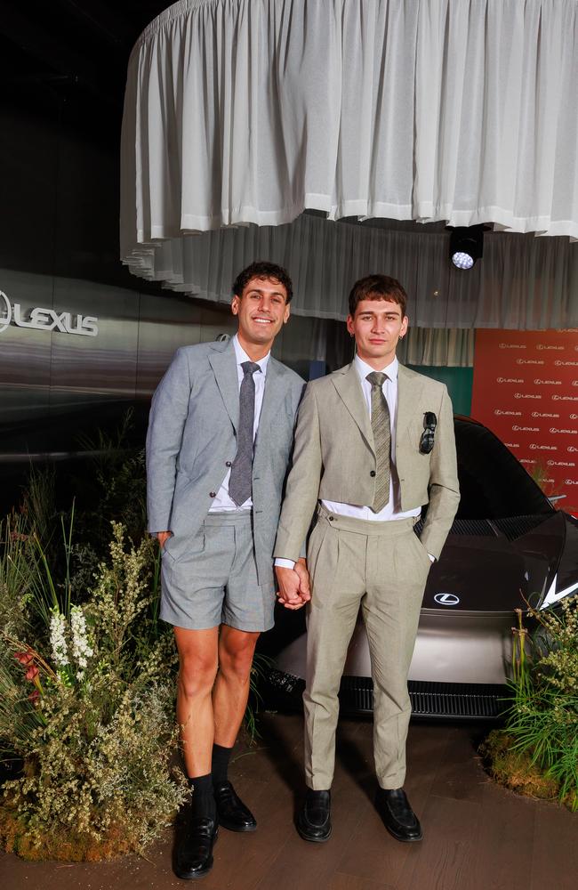 Paul Versace and Bayle Smith at Champion Stakes Day. Picture: Magner Media