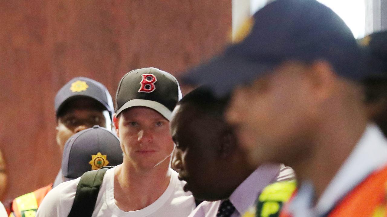 Steve Smith was escorted by police officers at Johannesburg Airport last time he left South Africa.
