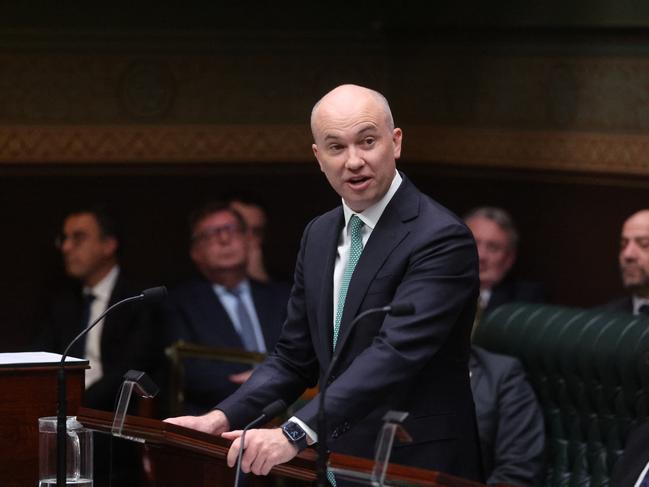 Liberal MP and former Treasurer Matt Kean giving his Valedictory Speech at NSW Parliament on Friday after resigning from politics. Picture: NewsWire