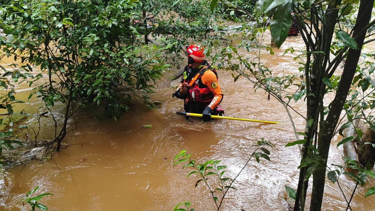 A NSW SES volunteer in waist-high floodwaters. Picture: NSW SES via NCA NewsWire