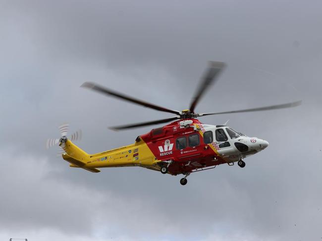 Newcastle Storm: Westpac Rescue Helicopter conducting transfer to John Hunter Hospital on March 28 in rocky conditions.