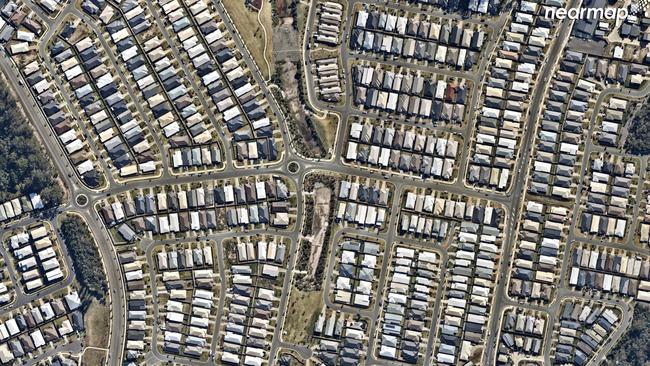 An aerial photograph showing growth in Pimpama in 2018. Photo: Nearmap