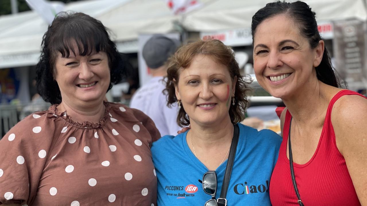 Cairns Italian Festival 2023: Susanne Tarent, Rosanna Disovia and Laura Avolio. Picture: Bronwyn Farr