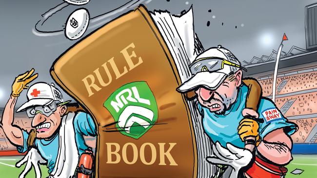 WEB kent column on NRL rules. artwork by boo bailey