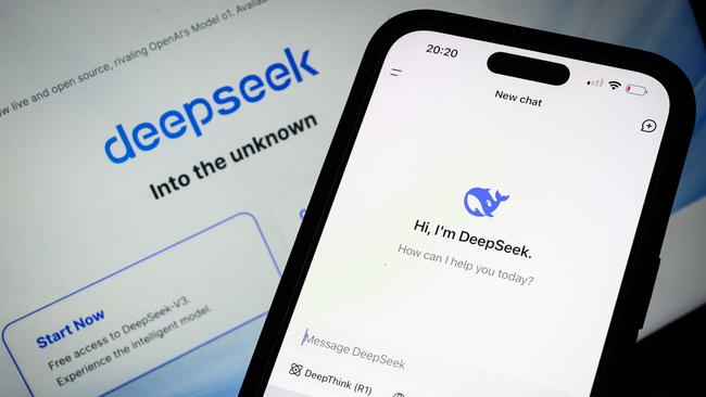 LONDON, ENGLAND - JANUARY 29: In this photo illustration, the Deepseek search page is displayed on a mobile phone in front of a laptop screen displaying the Deepseek homepage, on January 29, 2025 in London, England. This week's news that the DeepSeek Chatbot app, developed by China, was downloaded from the Apple app store significantly more times than the US-developed ChatGPT from Open AI, wiped billions off the global tech market. The advent of DeepSeek has shown there is a more viable, efficient, and cost-effective future for AI development in a shift away from the current high cost, high tech model.  (Photo by Leon Neal/Getty Images)