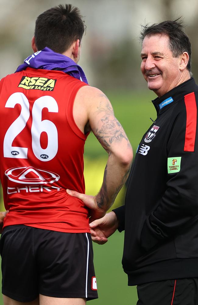 Ross Lyon and Josh Battle. Picture: Quinn Rooney/Getty Images