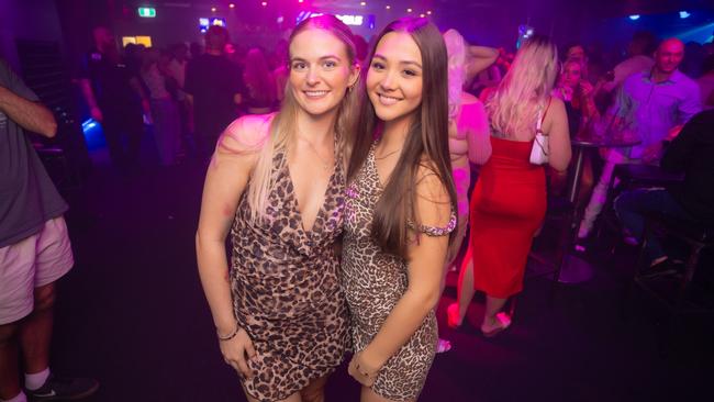 Olivia Clark and Indy Skye at Cocktails Nightclub. Picture: Lucas Linck