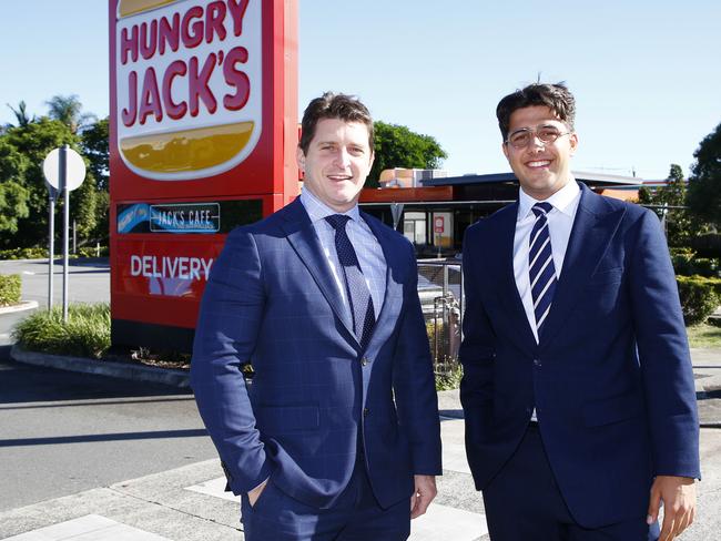Hunter Higgins and Sam Polichronis at the Hungry JackÃs in Kallangur. Picture: Tertius Pickard