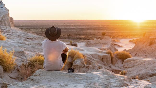 Sunset over Mungo country in far southwest NSW. Picture: Destination NSW.