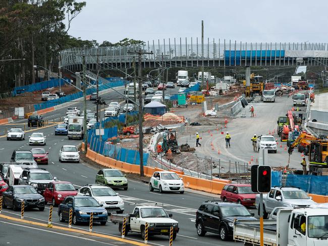 Roadworks and traffic congestion in Frenchs Forest, a key centre for population growth on the northern beaches. Picture: AAP Image/Julian Andrews