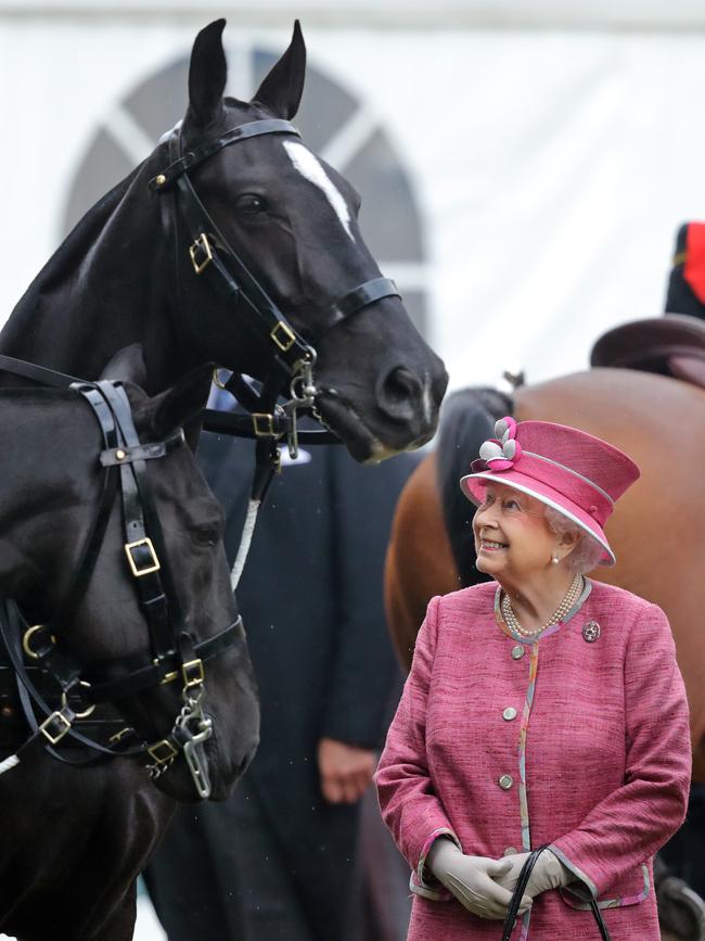 Queen Elizabeth II reviews the King's Troop Royal Horse Artillery during their 70th anniversary parade in Hyde Park in 2017. Picture: Getty Images