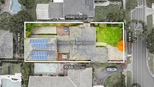The home is set on 729sq m.