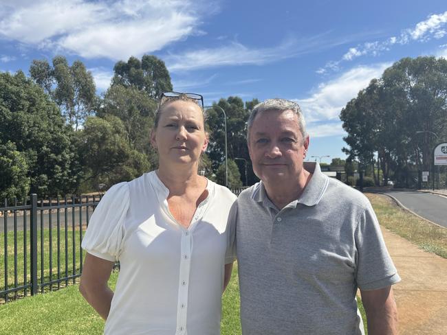 NSW Teachers Federation vice president Natasha Watt and local representative Rod Brown. Photo: Tijana Birdjan.