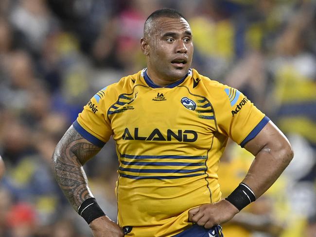 TOWNSVILLE, AUSTRALIA - SEPTEMBER 23:  Junior Paulo of the Eels looks on during the NRL Preliminary Final match between the North Queensland Cowboys and the Parramatta Eels at Queensland Country Bank Stadium on September 23, 2022 in Townsville, Australia. (Photo by Ian Hitchcock/Getty Images)