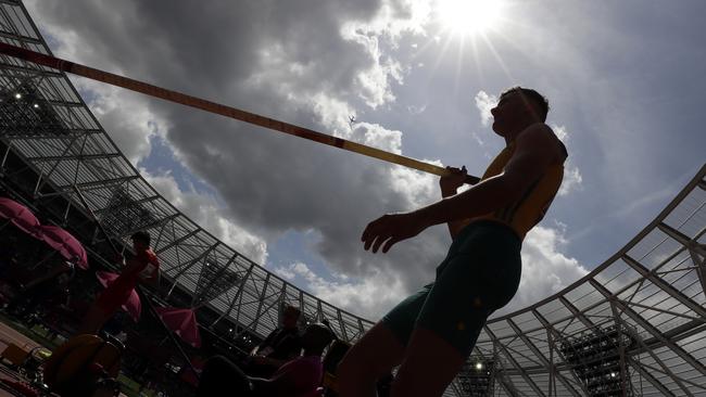 SA pole vaulter Kurtis Marschall prepares to jump during qualifying at the world athletics championships in London. Picture: AP Photo/Matthias Schrader