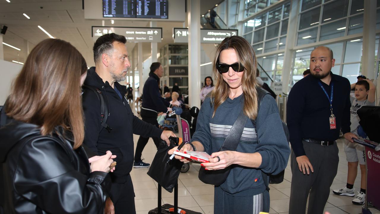 Spice Girl Mel C quietly arrived in Adelaide, signing a couple of autographs on her way out. Picture: NCA NewsWire / Dean Martin