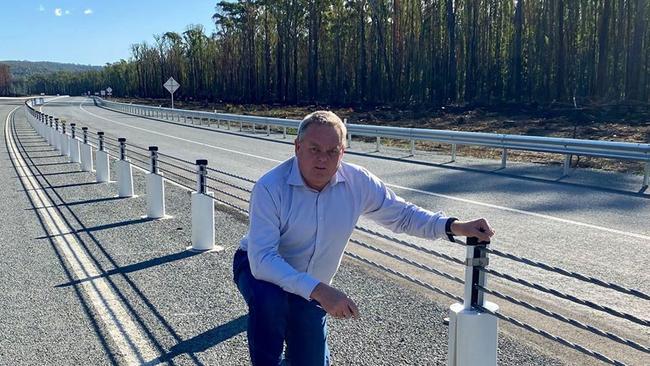 Gippsland East Nationals MP Tim Bull at the Princes Highway between Stratford and Bairnsdale.