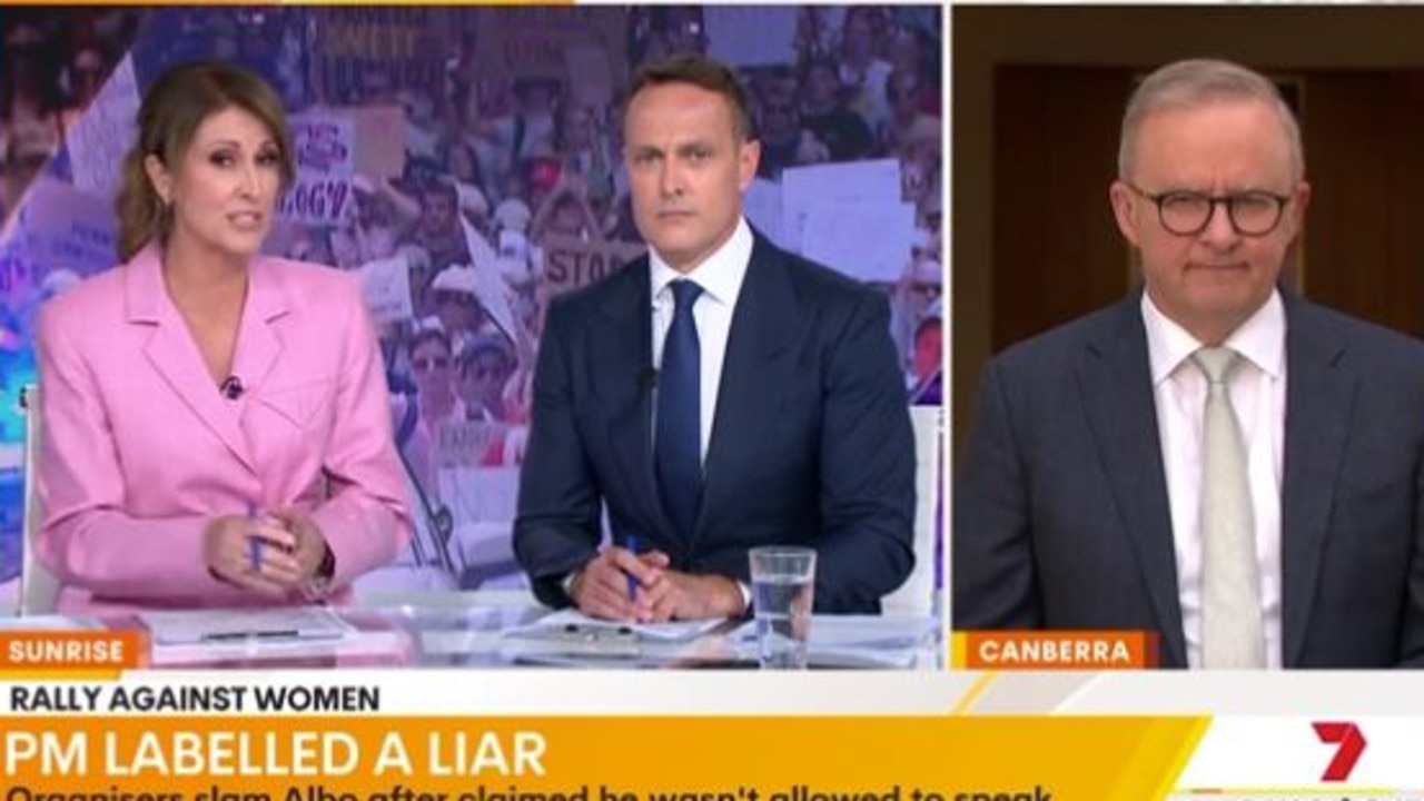 Anthony Albanese was pressed on the issue on Sunrise. Picture: Channel 7