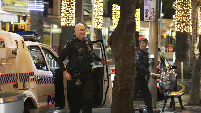 Police on patrol in Surfers Paradise. Picture Glenn Hampson