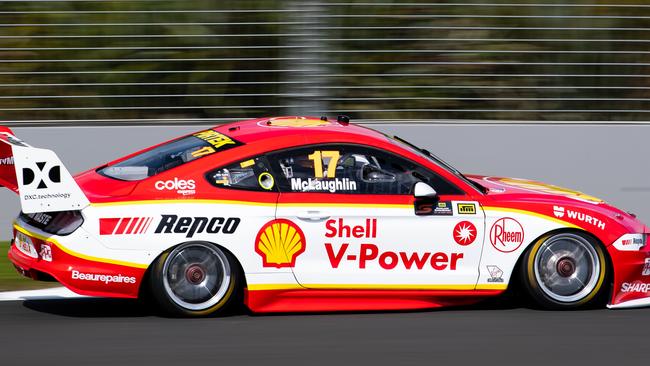 Scott McLaughlin got lucky after his Mustang did a complete 360 degree turn