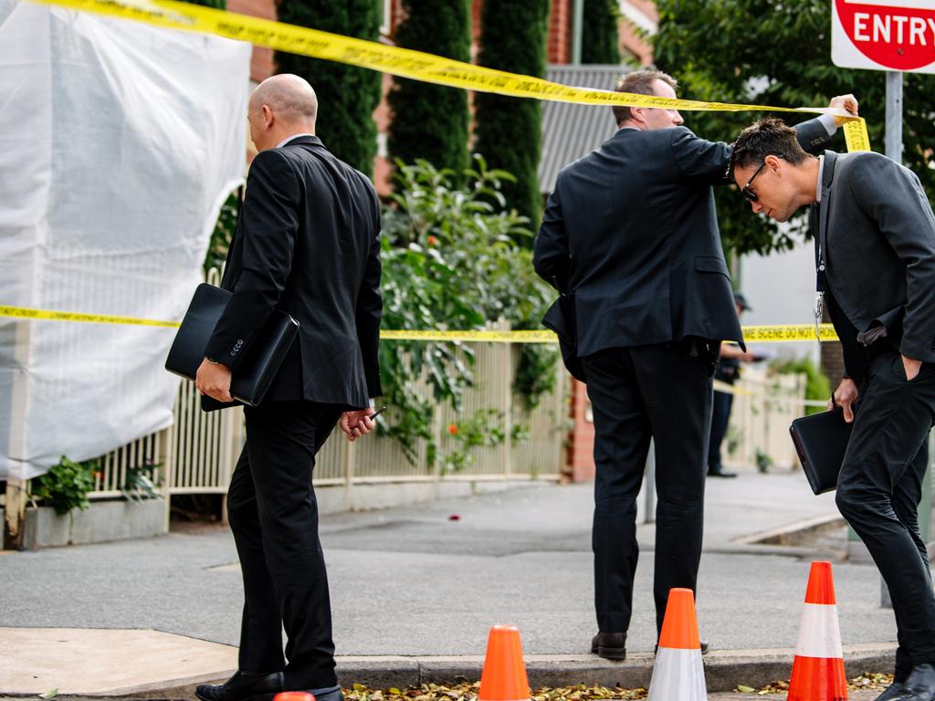 They examined the scene after Mr Russell’s body was discovered. Picture: NCA NewsWire / Morgan Sette