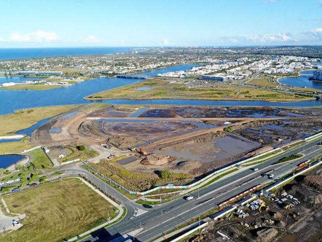 Aerial photos of Bokarina Town Centre and Stockland Birtinya Shopping Centre developments as of July 12, 2018. Picture: Patrick Woods.