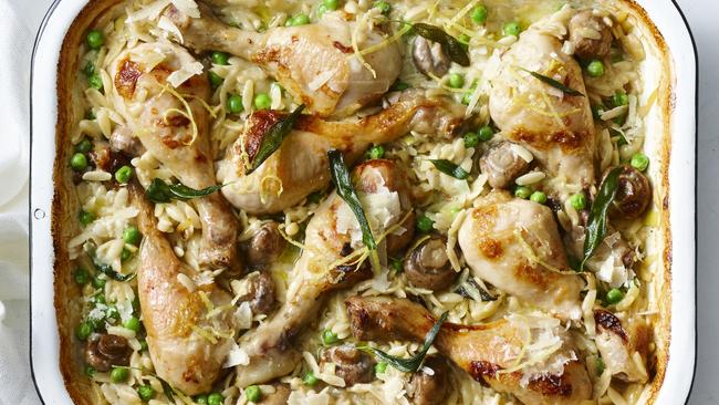 Creamy chicken risoni bake. Picture: Nigel Lough/taste.com.au