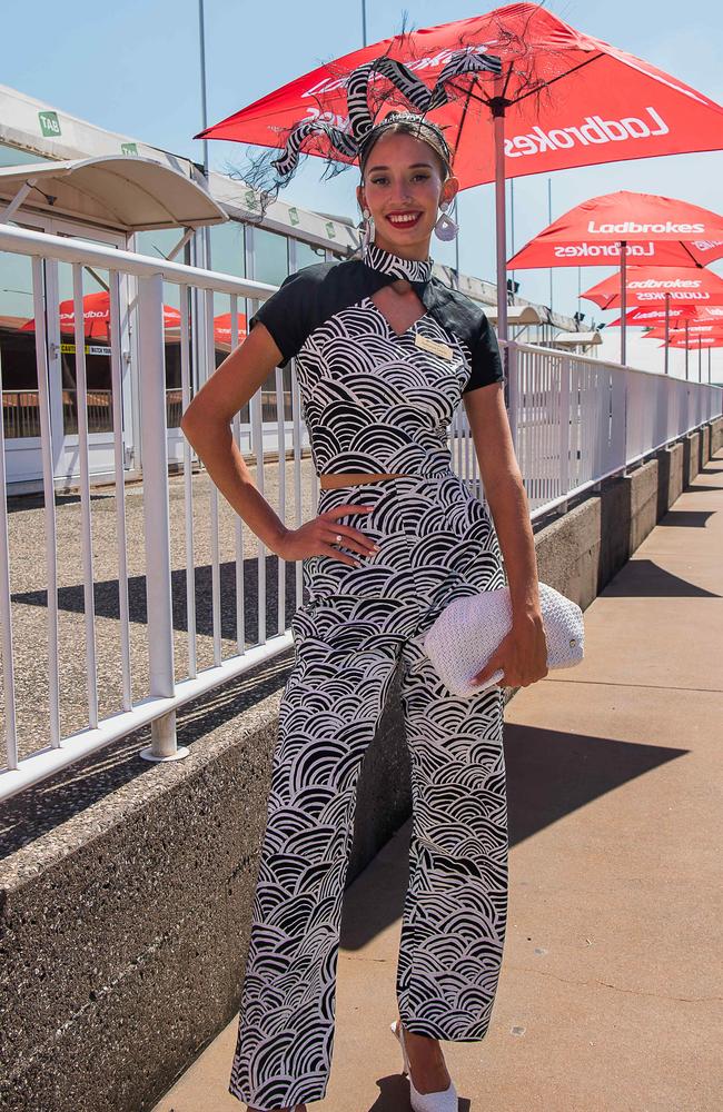 Carnival Ambassador Tannwyn Lewis at the 2023 Darwin Derby day. Picture: Pema Tamang Pakhrin