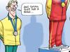 Mark Knight cartoon on swimmer mack Horton refusing to stand on podium with drug cheat